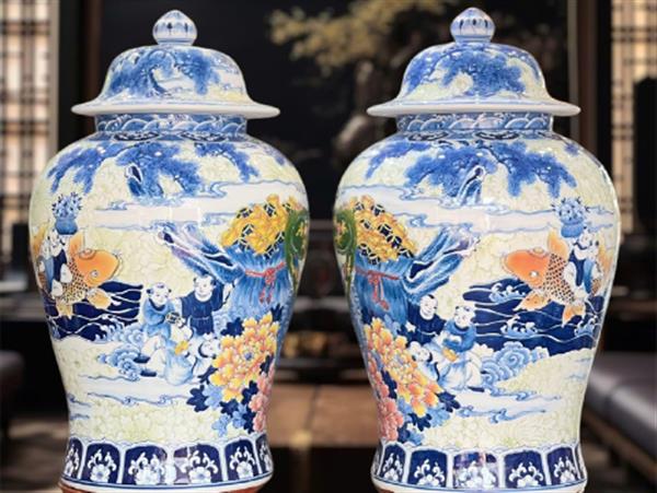 Choé sứ Bát Tràng Bách phúc bách nhi cao 68 cm