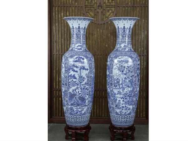 Đôi lọ lục bình vẽ rất kỹ tứ cảnh 1.55 m