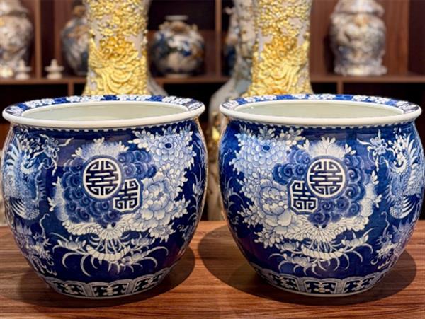 Thống sứ Bát Tràng vẽ rồng đường kính 40 cm