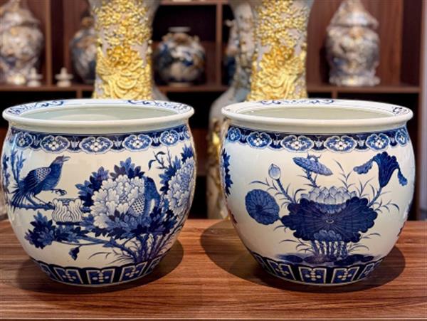 Thống sứ vẽ kỹ chim trĩ đường kính 40 cm