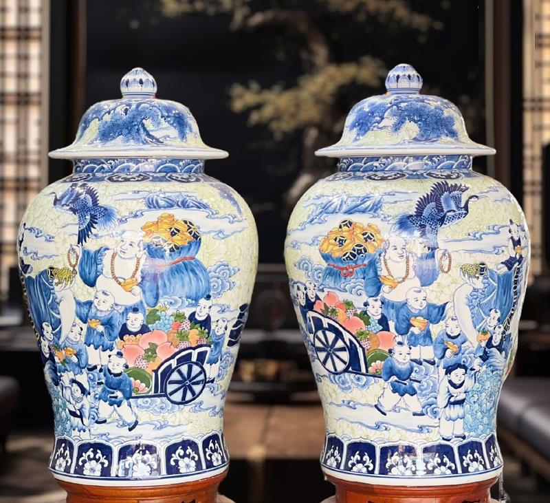 Choé sứ Bát Tràng Bách phúc bách nhi cao 68 cm