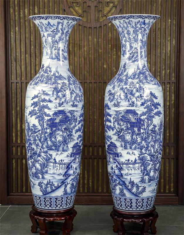 Lọ lục bình cao cấp Bát Tràng vẽ kỹ cao 1.55 cm