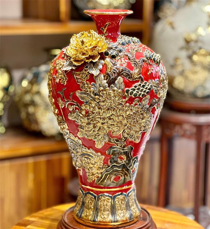 Bình sứ Mai Bình Phúc vạn niên